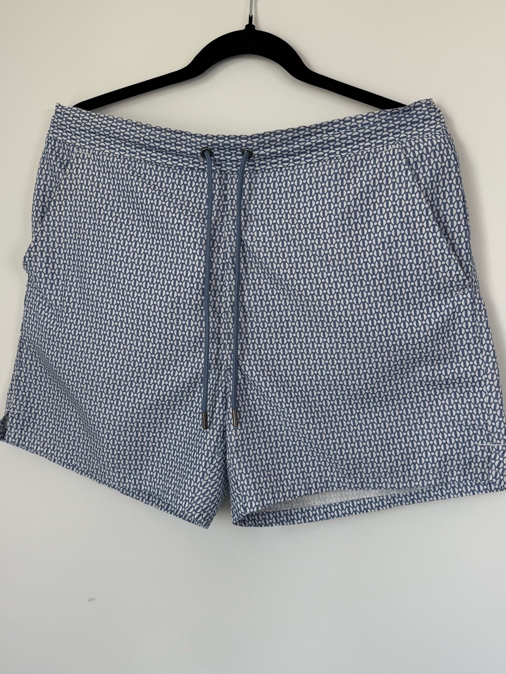 Ted Baker Blue & White Patterned Drawstring Swim Shorts
